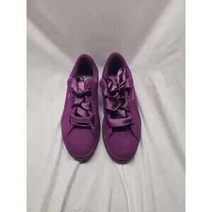 New Puma Suede Heart Satin II Women's Shoes Dark Purple-Dark Purple Size 7.5